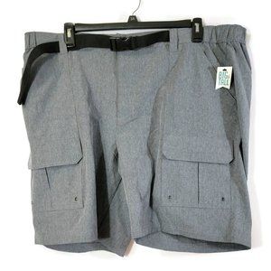 Croft & Barrow Shorts Men's 48 Cargo Hiking Outdoors Belted Gray NWT